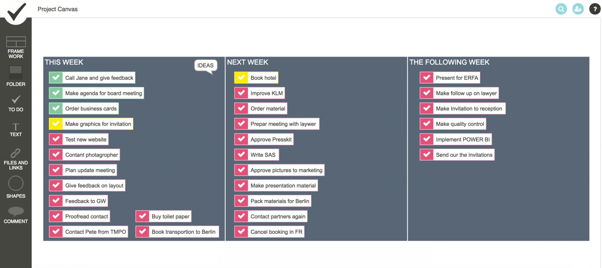 canvas planner weekly schedule task and opgaver